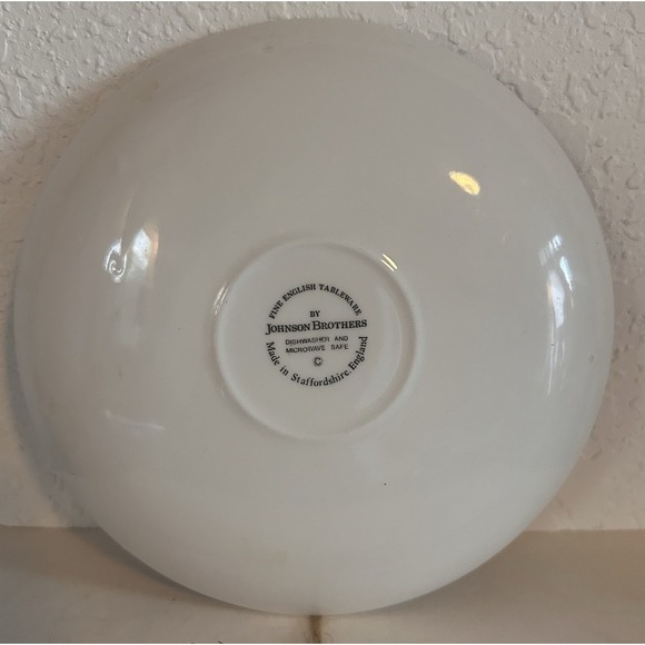 Made in England Blue Willow Cup Johnson Brothers England 1883 Saucer 5 3/4" Set - Picture 6 of 9